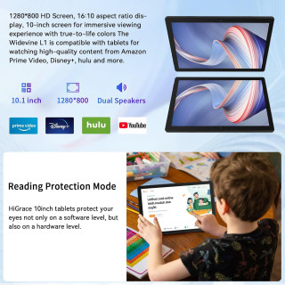 Tablette 10 pouces, Android 14 Tablet Octa-Core